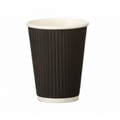 12oz BLACK RIPPLE COFFEE CUP (500) D02033