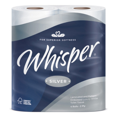 TLSILVER 2PLY WHISPER TOILET ROLL 210 SHEET (40)