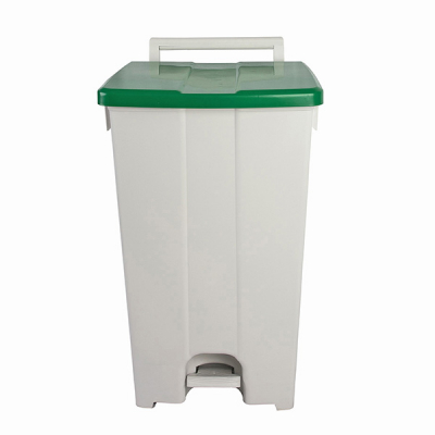 90LTR POLARIS PEDAL BIN GREY- GREEN LID
