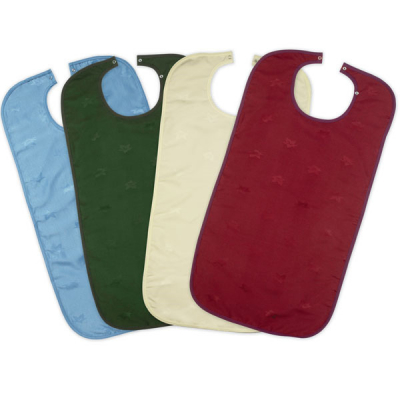 102974 BLUE ADULT BIB LEAF DESIGN/SNAP CLOSURE